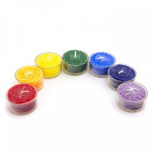 Healing Light Online Psychic Readings and Merchandise Chakra Tea Light Set of Candles with Palm Wax