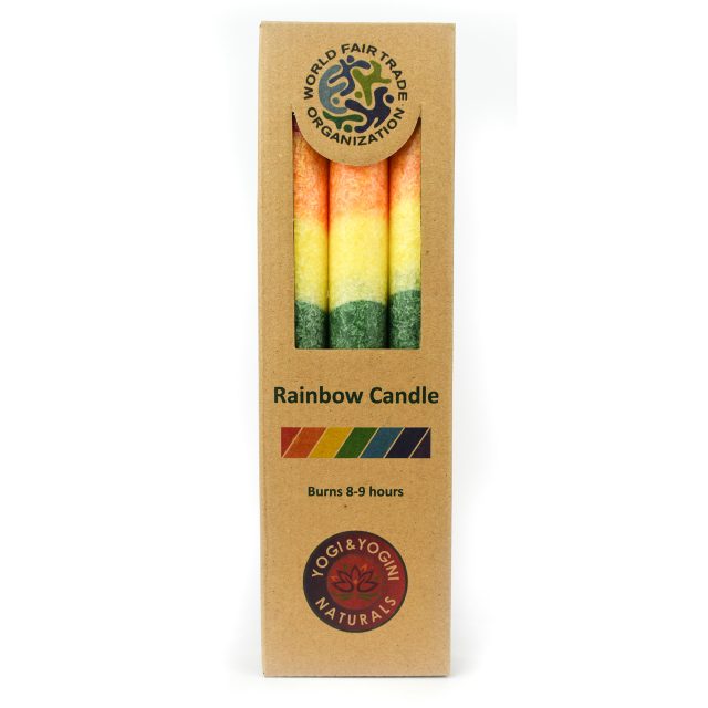 Healing Light Online Psychic Readings and Merchandise Set of 3 Rainbow Candles with Searin Wax