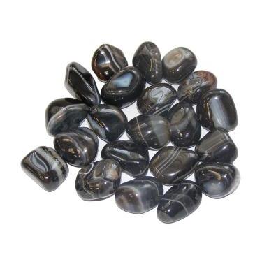 Healing Light Online Psychic Readings and Merchandise Black Banded Agate Tumblestone