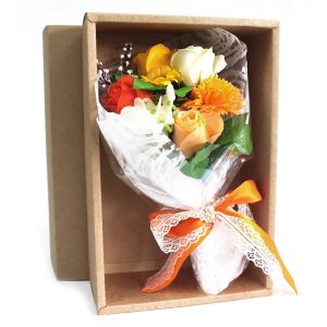 Healing Light Online Psychics and New-Age Shop Soap Flower Boxed Hand Bouquet Orange for Sale