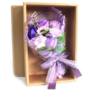 Healing Light Online Psychics and New-Age Shop Soap Flower Boxed Hand Bouquet Purple for Sale