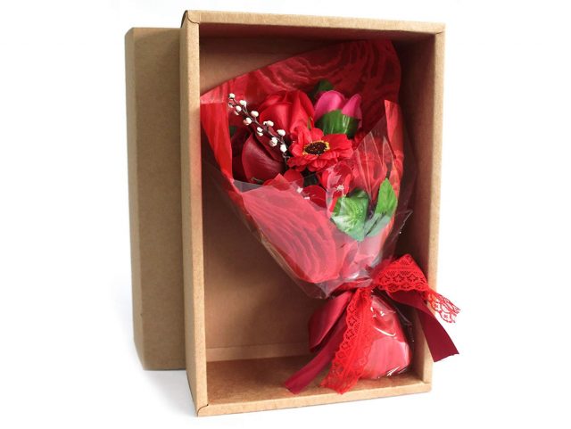 Healing Light Online Psychics and New-Age Shop Soap Flower Boxed Hand Bouquet Red for Sale
