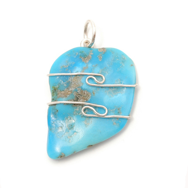Healing Light Online Psychic Readings and Merchandise Turqouise Wire Wrap Pendant
