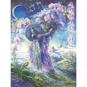 Healing Light Online Psychic Readings and Merchandise Zodiac Greeting Card Aquarius By Josephine Wall