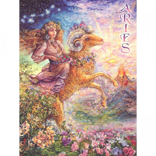 Healing Light Online Psychic Readings and Merchandise Zodiac Greeting Card Aries by Josephine Wall