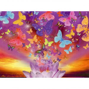 Healing Light Online Psychic Readings and Merchandise Happy Birthday Cellestial Butterfly Greeting Card by Alixandra Mulllins