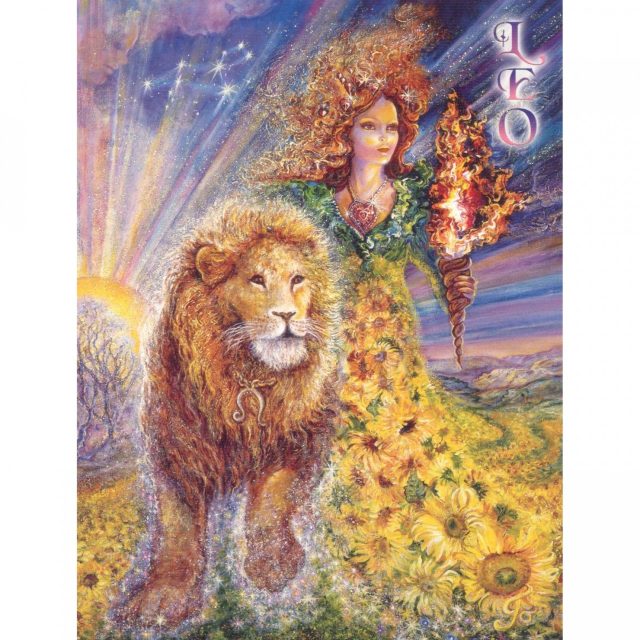 Healing Light Online Psychic Readings and Merchandise Zodiac Greeting Card Leo By Josephine Wall