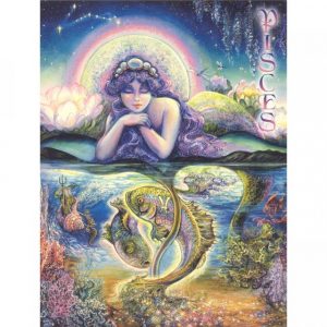 Healing Light Online Psychic Readings and Merchandise Zodiac Greeting card Pisces by josephine Wall