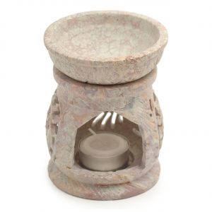 Healing Light Online Psychic Readings and Merchandise Large Soap stone Essential Oil Burner with Sun