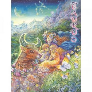 Healing Light Online Psychic Readings and Merchandise Zodiac Greeting Card Taurus by Josephine Wall