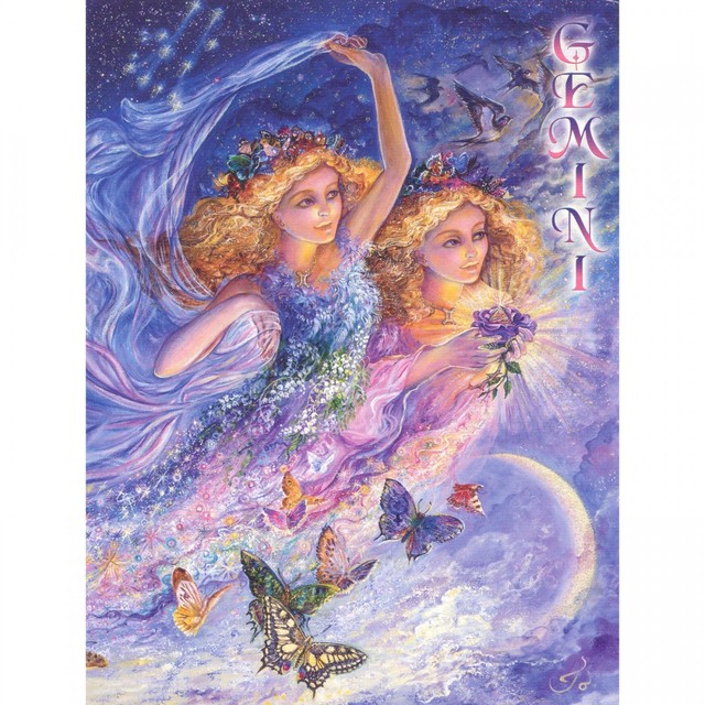 Healing Light Online Psychic Readings and Merchandise Zodiac Greeting Card Gemini by Josephine Wall