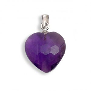 Healing Light Online Psychic Readings and Merchandise Faceted Amethyst Pendant Heart