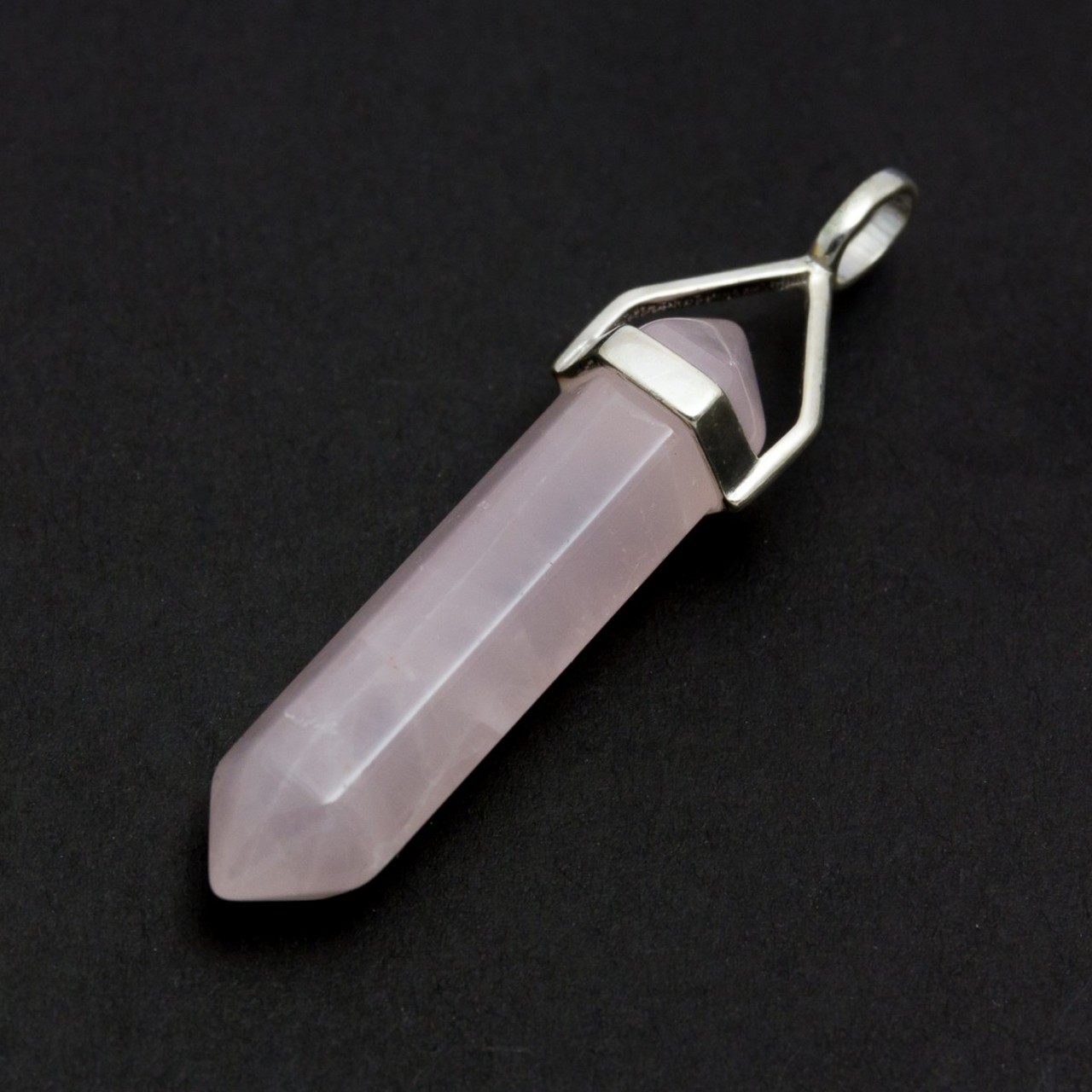 You make your own Jewellery Rose Quartz Point Pendant Healing Light