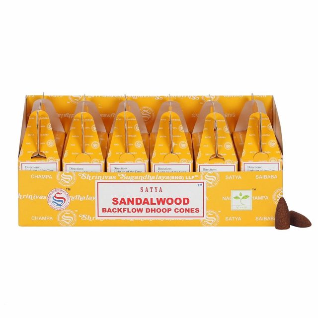 Healing Light Online Psychic Readings and Merchandise Satya Sandalwood Backflow dhoop incense cones