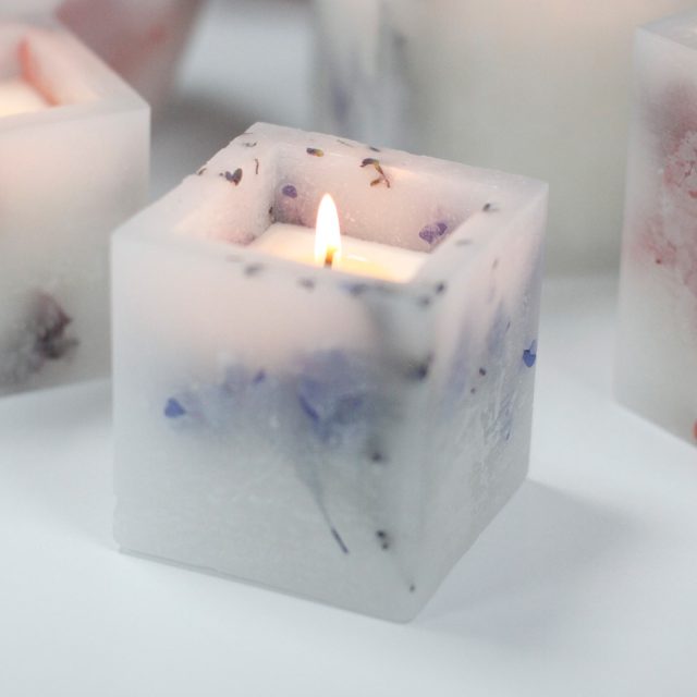 Healing Light Online Psychic Readings and Merchandise Soy Small quare Lavender Fields Candle
