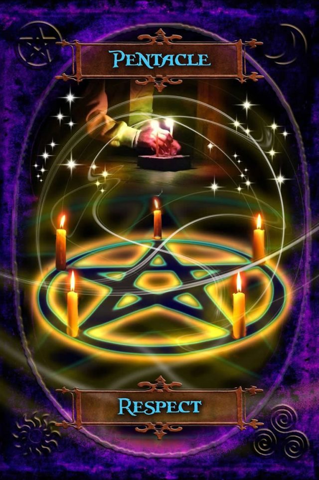 Healing Light Online Psychic Readings and Merchandise Witches Wisdom Oracle cards Pentacle