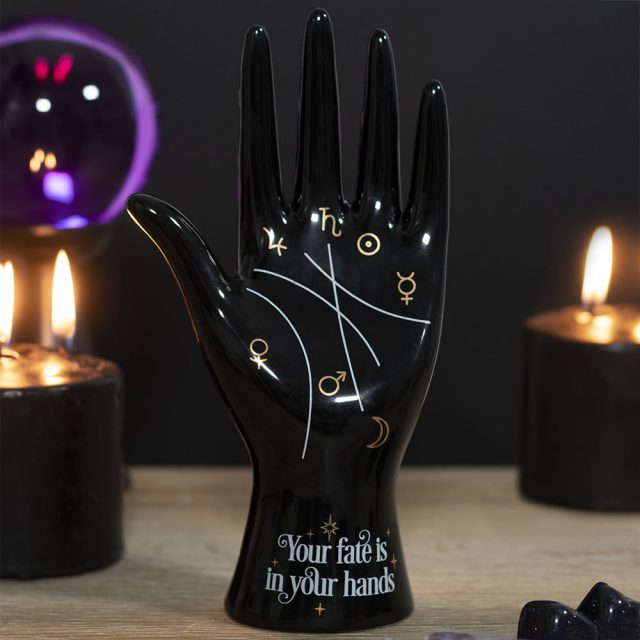 Healing Light Black Ceramic Palmistry Hand Ornament main Photo