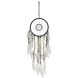 Healing Light Black and White Dreamcatcher with Natural Beads Photo
