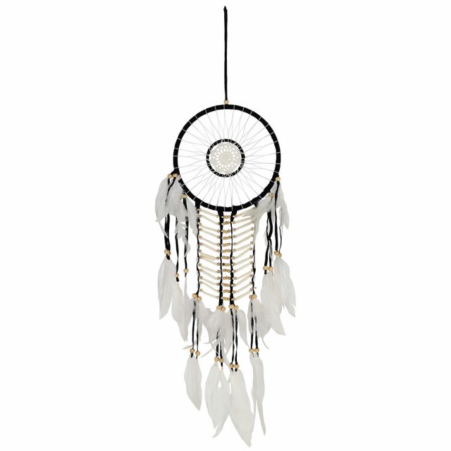 Healing Light Black and White Dreamcatcher with Natural Beads Photo