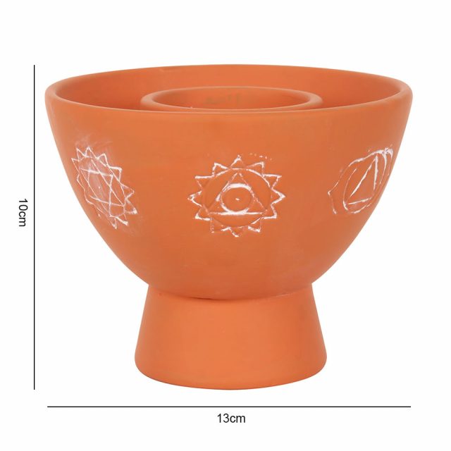 Healing Light Chakras Terracotta Smudge Bowl image 3