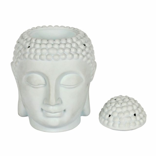 Healing Light White Buddha Head Oil Burner image 1