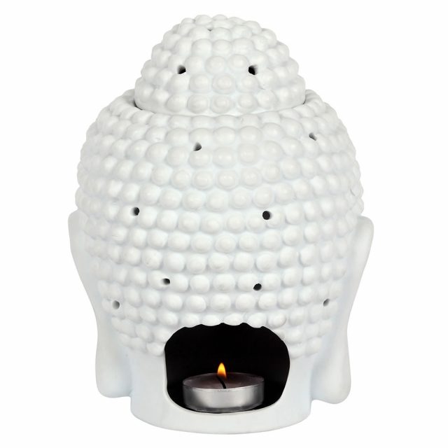 Healing Light White Buddha Head Oil Burner image 2