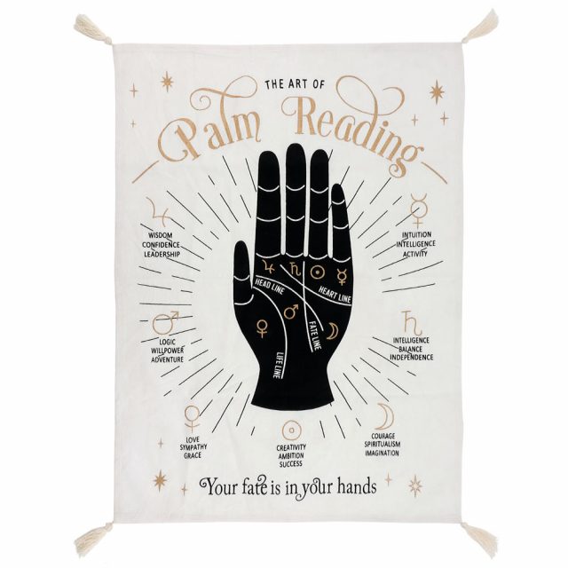 Healing Light Large Palm Reading Wall Tapestry Photo