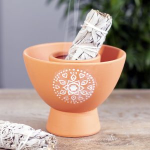 Healing Light Mandala Terracotta Smudge Bowl Photo