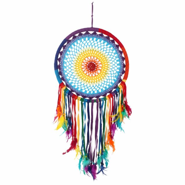 Healing Light Multicolour Crochet Feather Dreamcatcher Photo