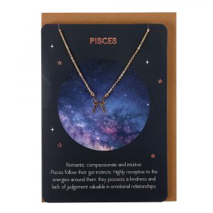 Healing Light Pisces Zodiac Necklace Card Photo