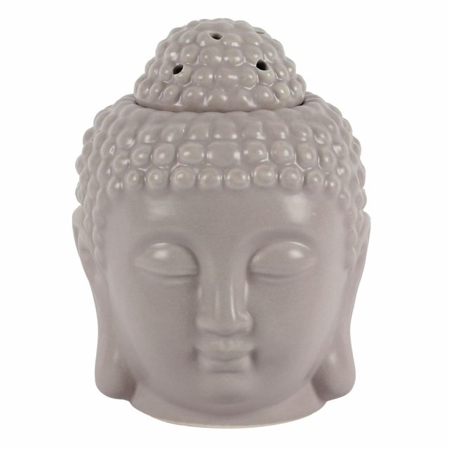 Healing Light Small Grey Buddha Head Oil Burner image 1
