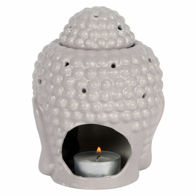 Healing Light Small Grey Buddha Head Oil Burner image 4