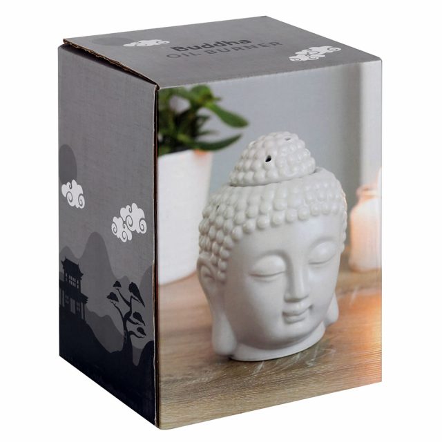 Healing Light Small Grey Buddha Head Oil Burner image 5