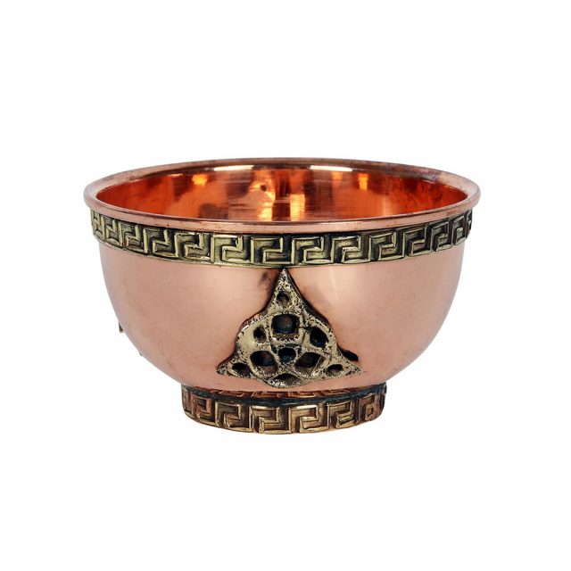 Healing Light Triquetra Brass Offering Bowl Photo