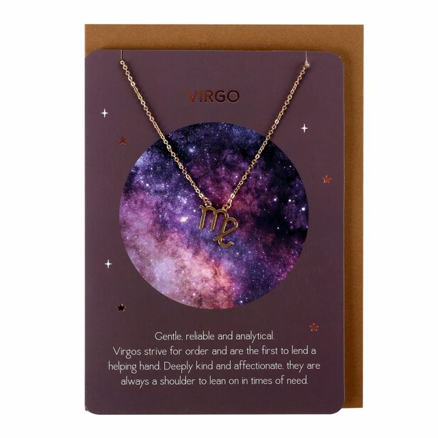 Healing Light Virgo Zodiac Necklace Card Photo