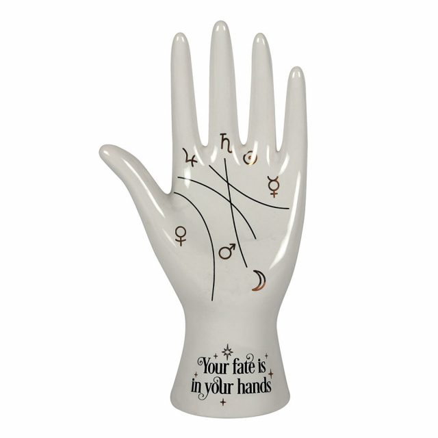 Healing Light White Ceramic Palmistry Hand Ornament image 2