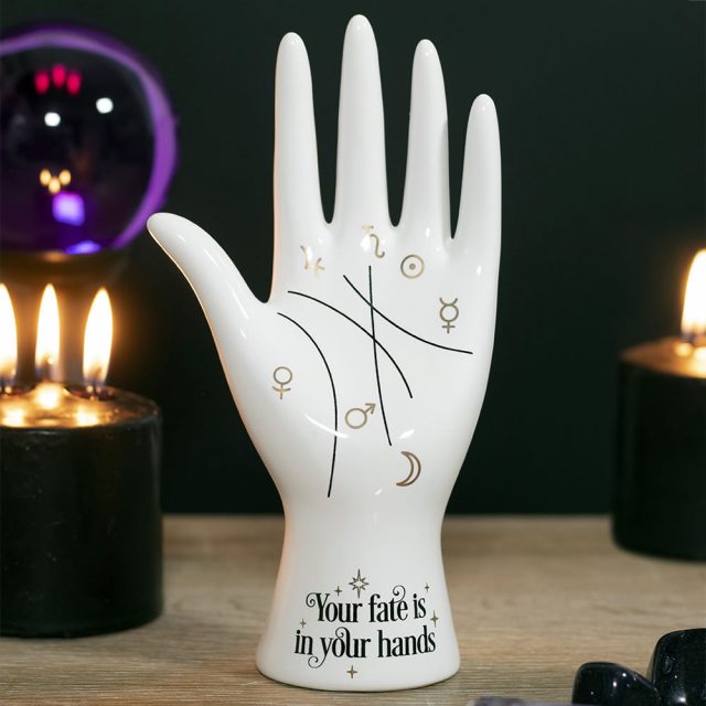 Healing Light White Ceramic Palmistry Hand Ornament main Photo