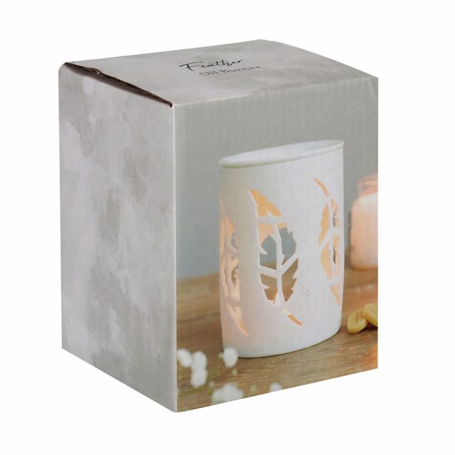 Healing Light White Feather Cut Out Oil Burner image 3