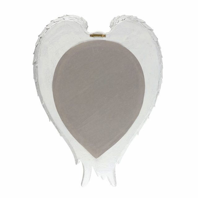 Healing Light 55cm White Glitter Angel Wing Mirror reverse Photo