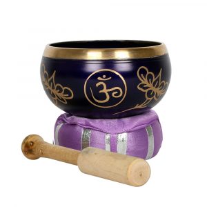 Healing Light Dark Purple Crown Chakra Brass Singing Bowl Photo