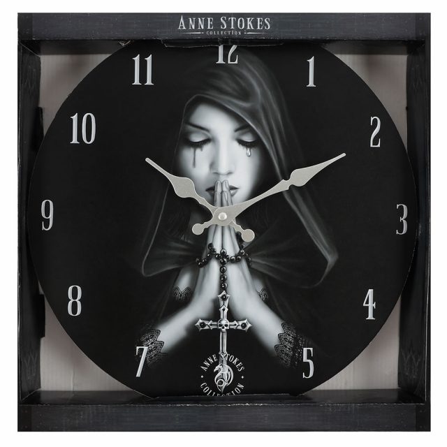 Healing Light Gothic Prayer Wall Clock by Anne Stokes Photo 2