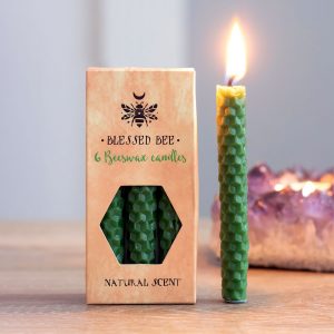 Healing Light Pack of 6 Green Beeswax Spell Candles Photo
