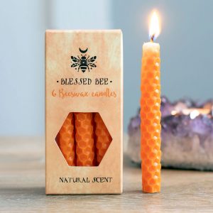 Healing Light Pack of 6 Orange Beeswax Spell Candles Photo