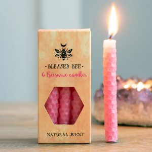 Healing Light Pack of 6 Pink Beeswax Spell Candles Photo