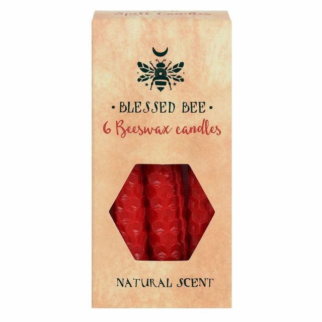 Healing Light Pack of 6 Red Beeswax Spell Candles Photo 2