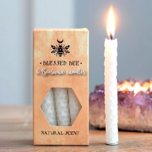 Healing Light Pack of 6 White Beeswax Spell Candles Photo