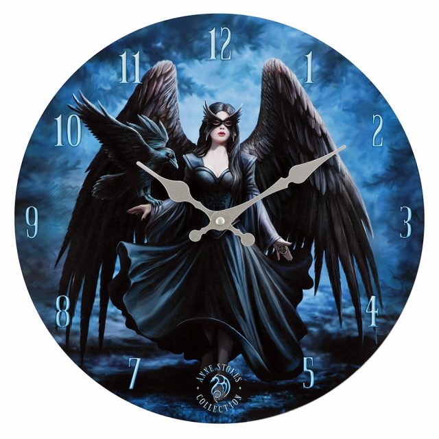 Healing Light Raven Wall Clock by Anne Stokes Photo 2