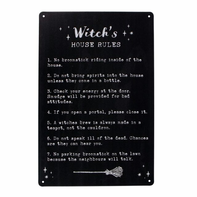 Healing Light Witch's House Rules Metal Sign main Photo