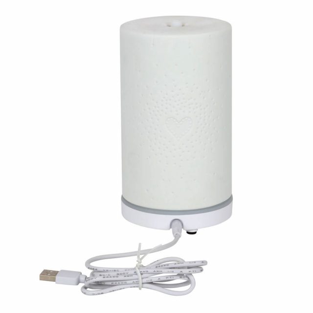 Healing Light White Ceramic Heart Scatter Electric Aroma Diffuser Photo 2