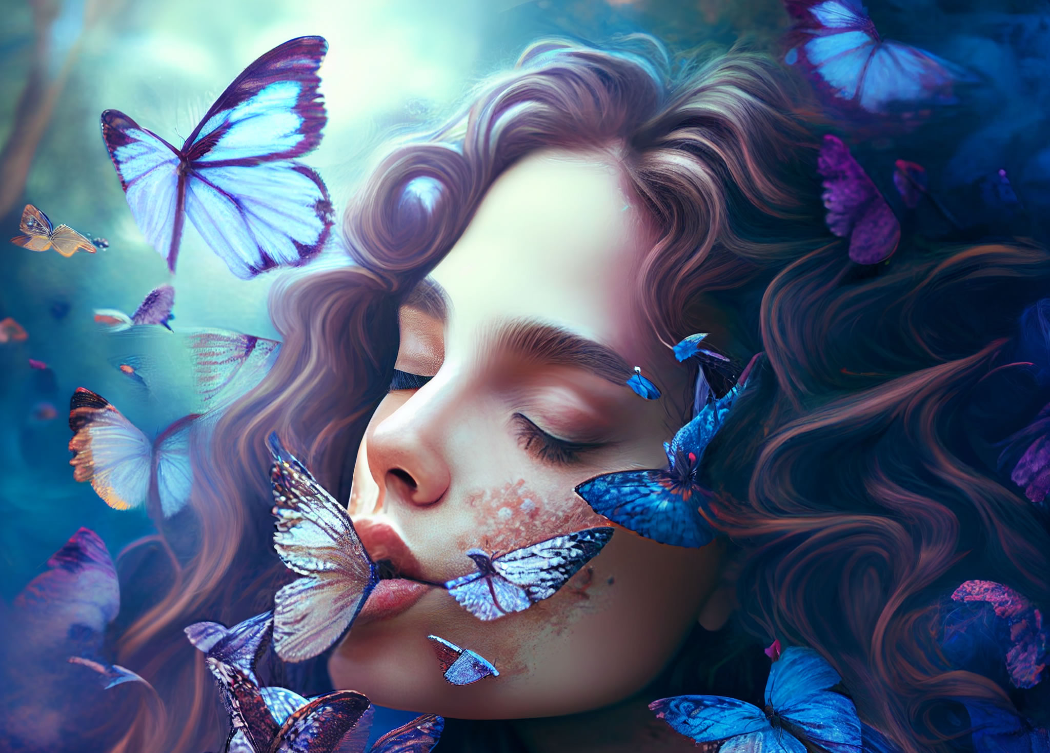 Healing Light butterfly kisses Free Image